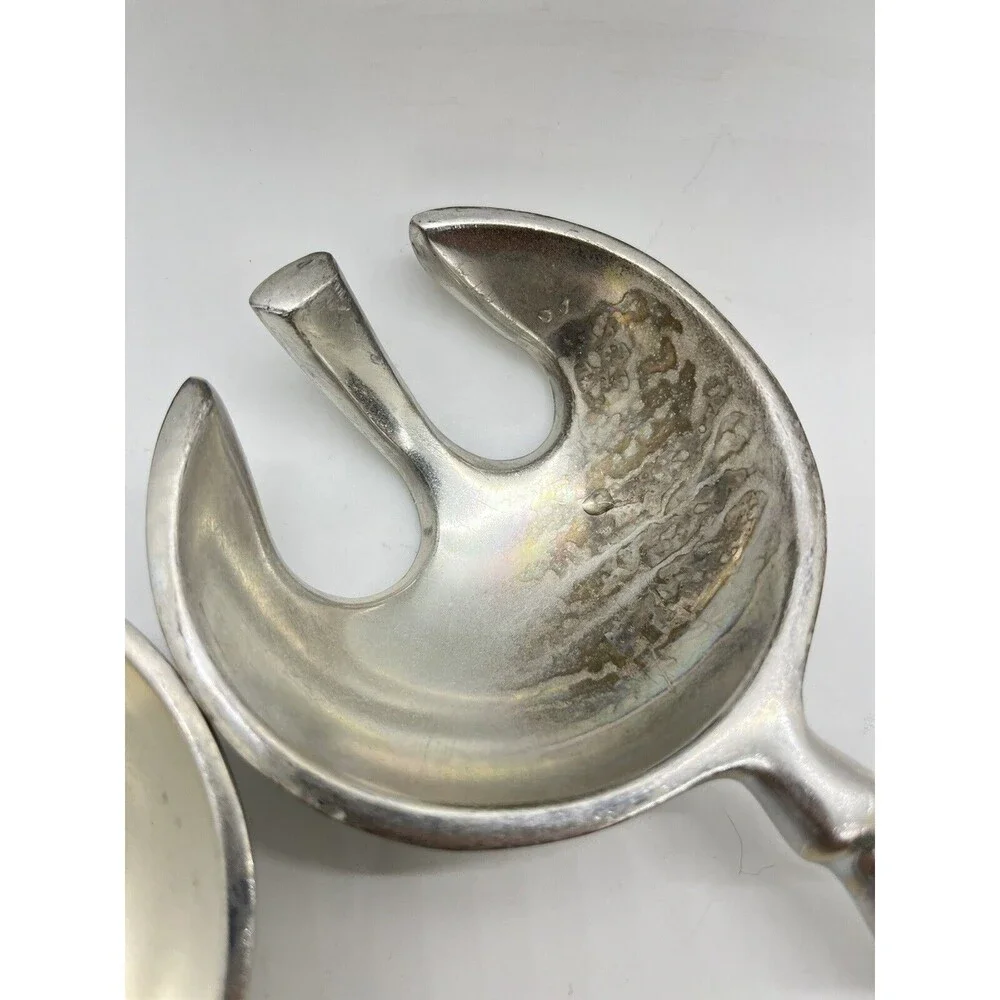 Deco aluminum Beaded SALAD SERVING Fork Spoon Silverware Serving Set 13